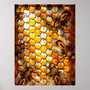 Poster Steampunk - Apiário - A colmeia