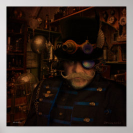 Pôster Steampunk Art - Capitão de Inventor Fantasia Sean