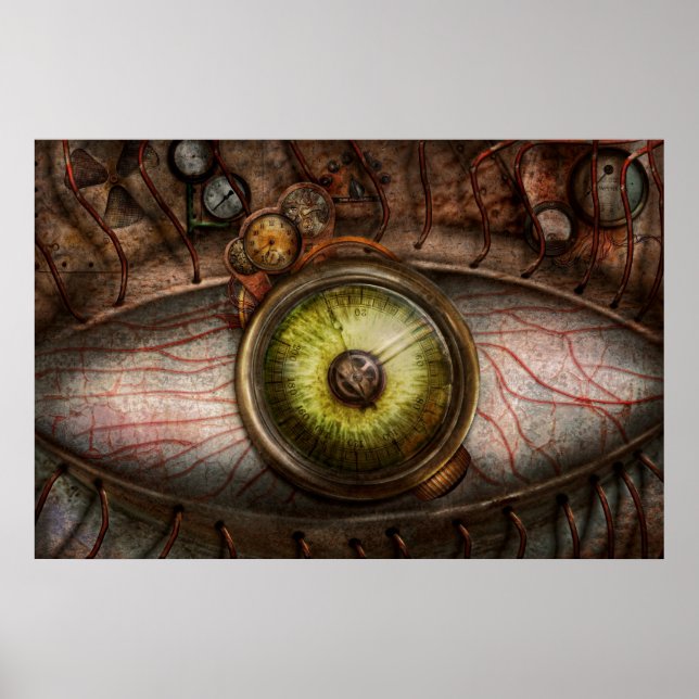 Pôster Steampunk - Assustador - Olho na tecnologia (Frente)