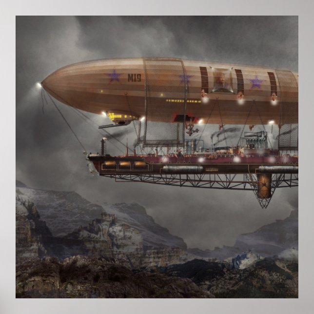 Pôster Steampunk - Blimp - Airship Maximus (Frente)