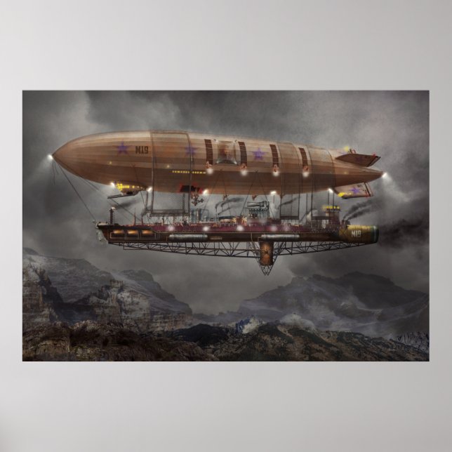 Poster Steampunk - Blimp - Airship Maximus (Frente)