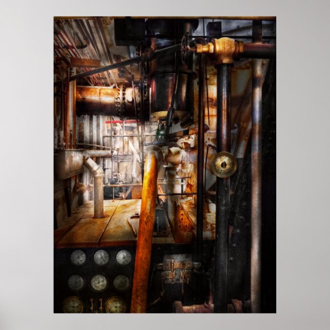 Poster Steampunk - Canalização - Canalizações (Frente)