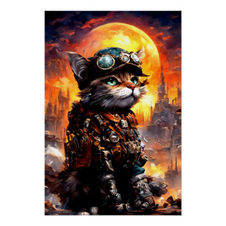 Pôster Steampunk Cat II
