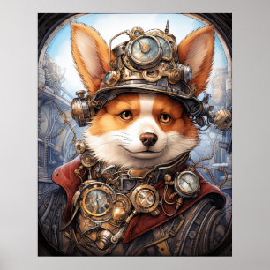 POSTER STEAMPUNK CORGI