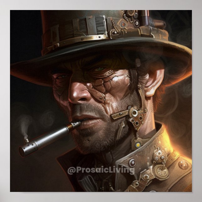 Poster Steampunk Cowboy (Frente)