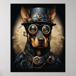 POSTER STEAMPUNK DOBERMAN