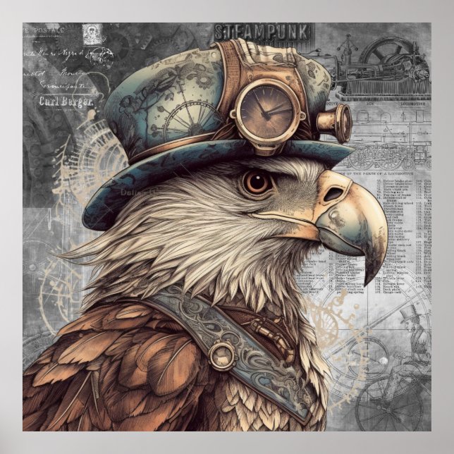 Poster Steampunk Eagle (Frente)