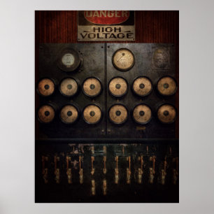 Poster Steampunk - elétrico - centro do poder