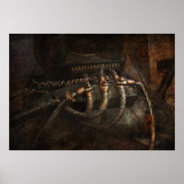 Pôster Steampunk - Elétrico - Conexões Desgastadas