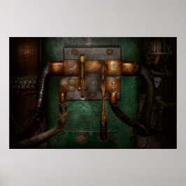 Poster Steampunk - Elétrico - Puxe a chave