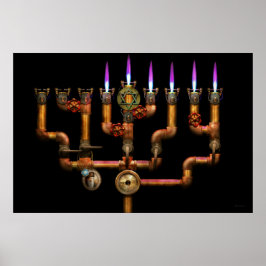 Poster Steampunk - Encanamento - Acendendo a Menorá
