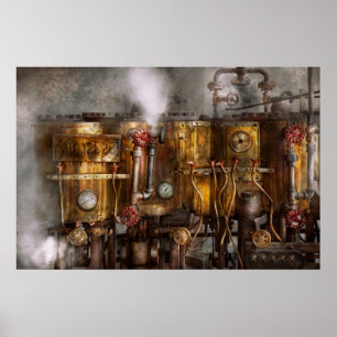 Pôster Steampunk - encanamento - instrumento de
