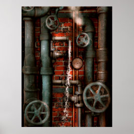 Pôster Steampunk - Encanamento - Tubulações e Válvulas