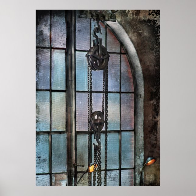 Poster Steampunk - Engrenagem - Importância da Indústria (Frente)