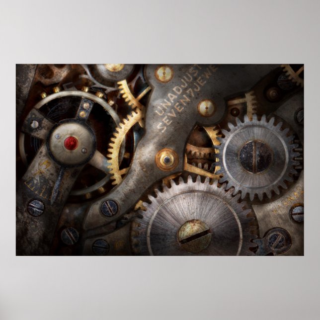 Poster Steampunk - Engrenagens - Horologia (Frente)