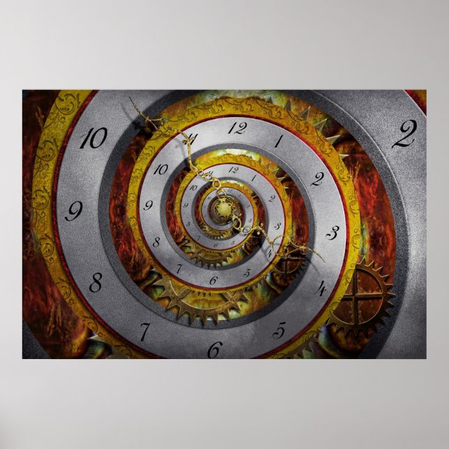 Poster Steampunk - Espiral - Tempo infinito (Frente)