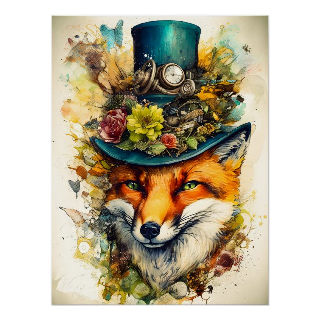 Pôster Steampunk Fox (Frente)