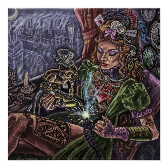 Pôster Steampunk Girl (Frente)