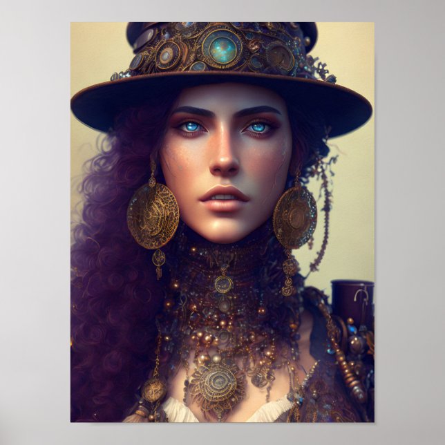 Poster Steampunk Goddese (Frente)