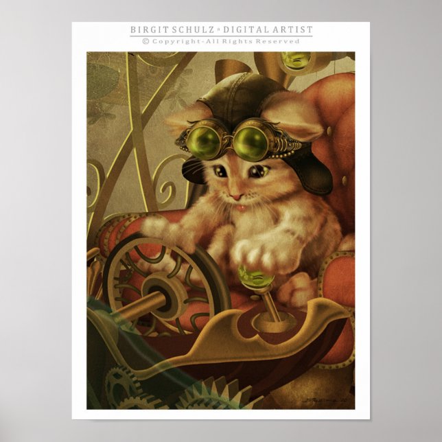 Poster Steampunk Kitty (Frente)