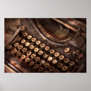 Poster Steampunk - máquina de escrever - tuckered