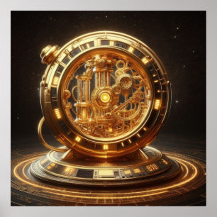Poster Steampunk, Máquina do Tempo, Tempo/Espaço/Continuu