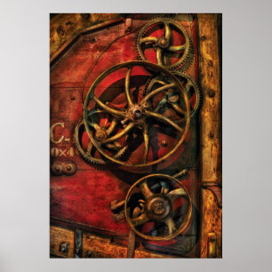 Pôster Steampunk - maquinismo de relojoaria