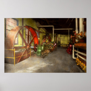 Poster Steampunk - Motor - Central Elétrica 1905