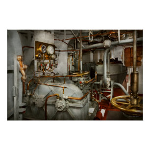 Pôster Steampunk - Na sala das máquinas