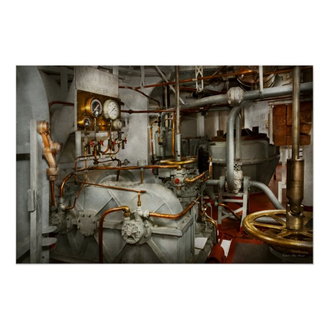 Pôster Steampunk - Na sala das máquinas (Frente)