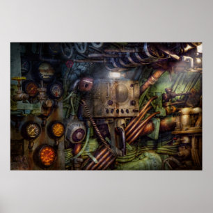 Poster Steampunk - naval - a estação do comm