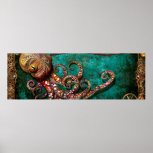 Poster Steampunk - o conto do Kraken