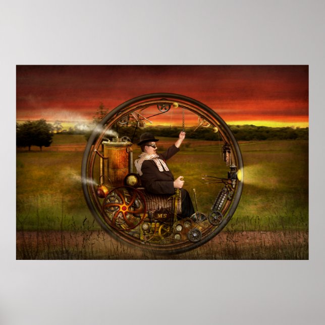 Pôster Steampunk - O monovolante do cavalheiro (Frente)