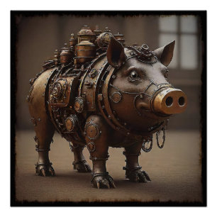 Pôster Steampunk Pig I