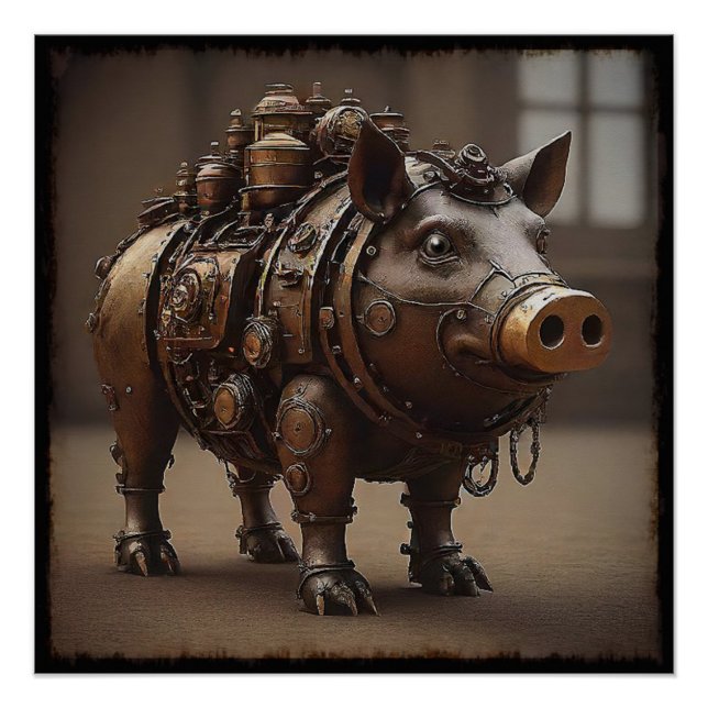 Pôster Steampunk Pig I (Frente)