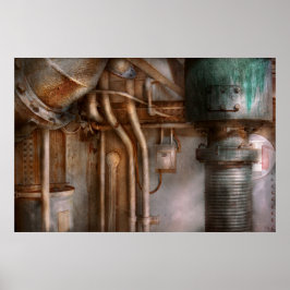 Pôster Steampunk - Plumbação - abstrato industrial