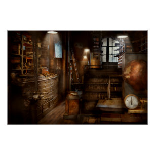 Pôster Steampunk - Sala de ferramentas de um louco