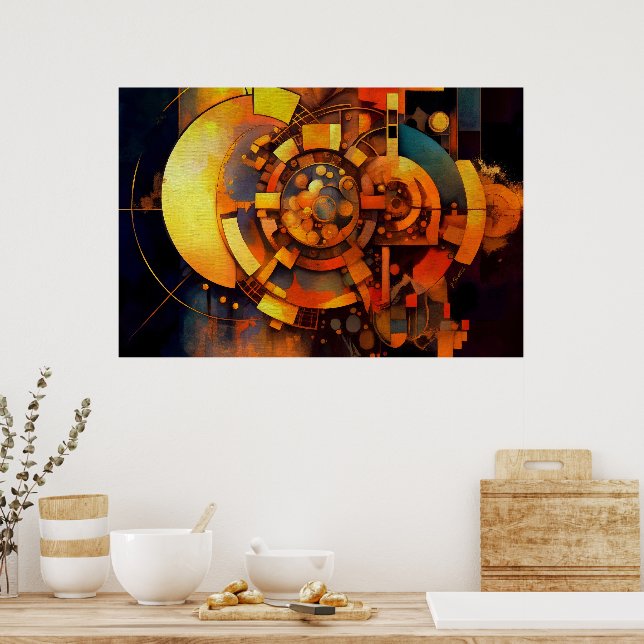 Poster Steampunk Solar Mechanism Abstract (Cozinha)