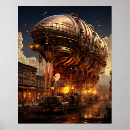 Poster Steampunk Sunset Boulevard: Parada da Rua Zeppelin