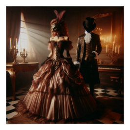 Pôster Steampunk Victorian Fantasy Art Masquerade 