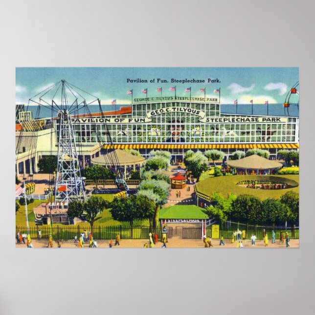 Poster Steeplechase Park View do Pavilhão da Diversão (Frente)