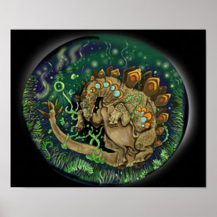 Poster Stegosaurus Dinosaur Art