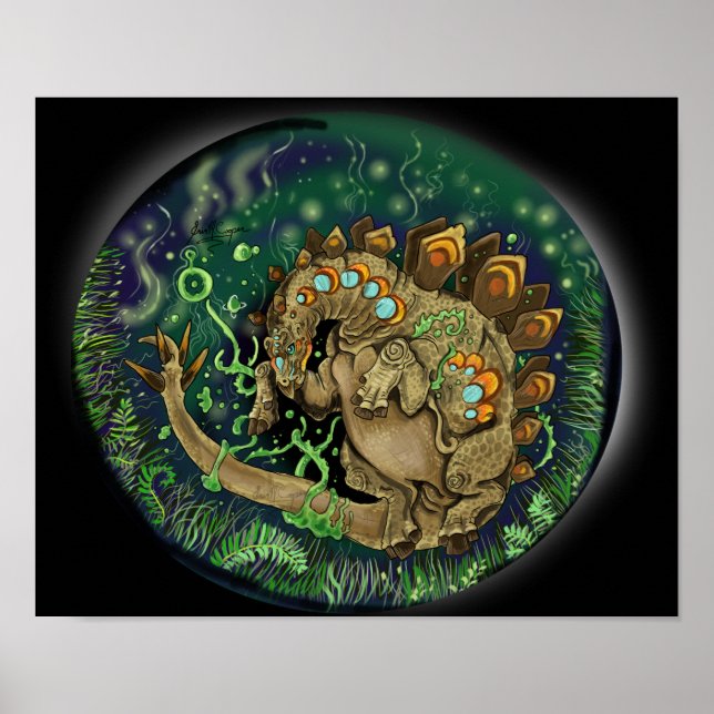 Poster Stegosaurus Dinosaur Art (Frente)
