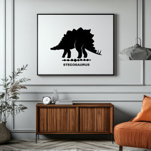 Poster Stegosaurus Dinossaur Silhouette