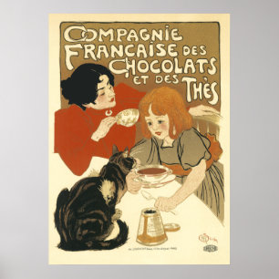 Pôster Steinlen - gatos: DES Chocolats de Compagnie
