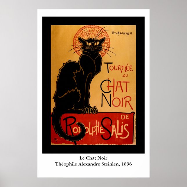 Pôster Steinlen's Le Chat Noir (Frente)