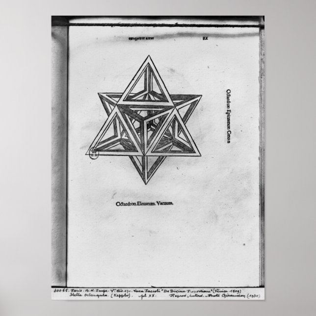 Poster Stella octangula, de "De Divina Proportione" (Frente)