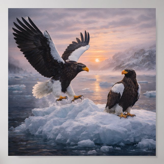 Poster Steller’s Sea Eagle (Haliaeetus pelagicus) – (Frente)