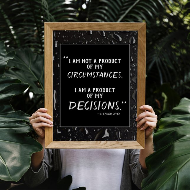 Poster Stephen Covey Motivational Cote Preto e Branco (Criador carregado)