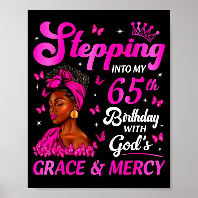 Poster Stepng Into My 65th Birthday Christian Bday Women  (Frente)